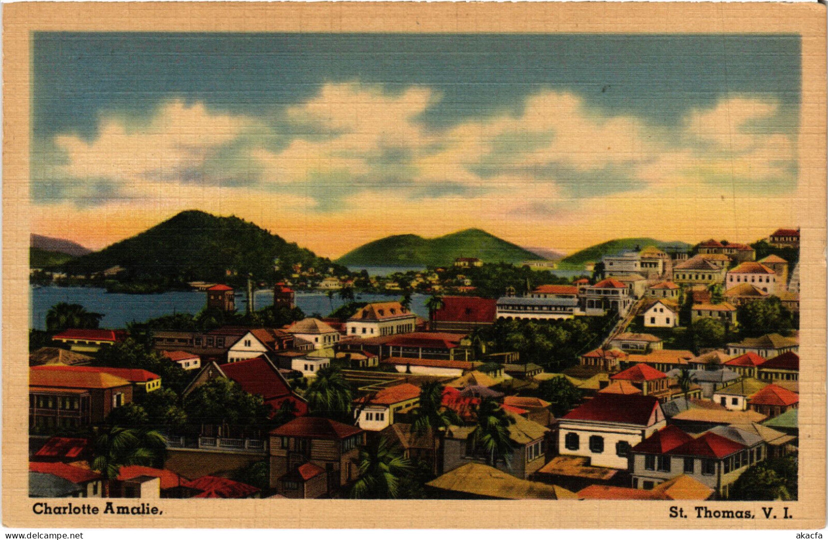 PC VIRGIN ISLANDS ST. THOMAS CHARLOTTE AMALIE Vintage Postcard (b52246) - Virgin Islands, British