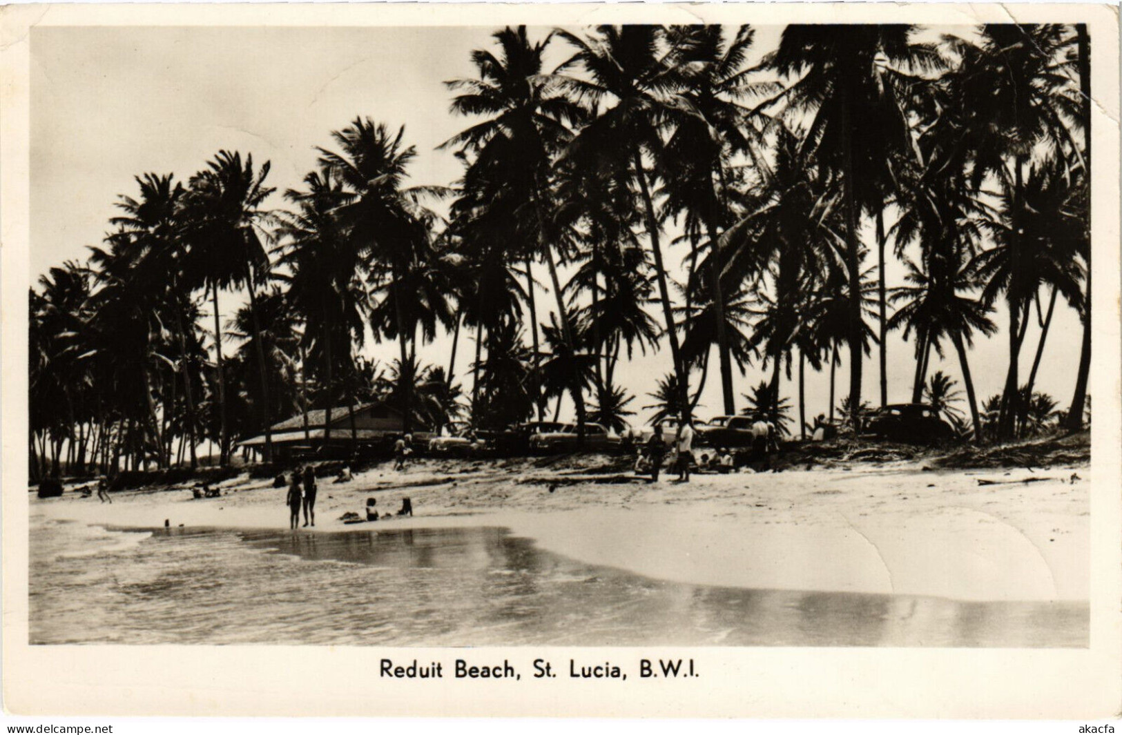 PC VIRGIN ISLANDS ST. LUCIA REDUIT BEACH Vintage Postcard (b52249) - Jungferninseln, Britische