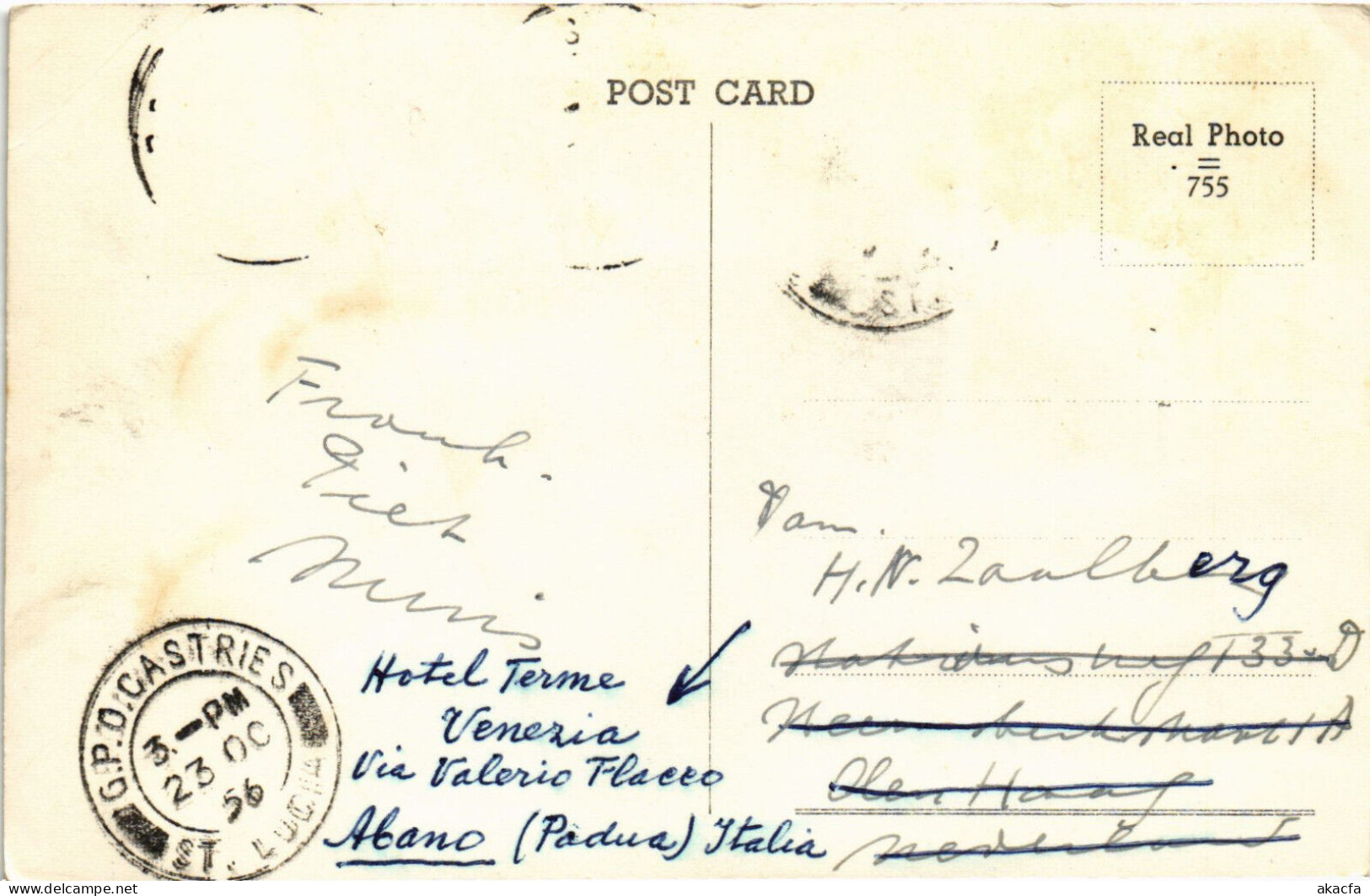 PC VIRGIN ISLANDS ST. LUCIA REDUIT BEACH Vintage Postcard (b52249) - Isole Vergine Britanniche