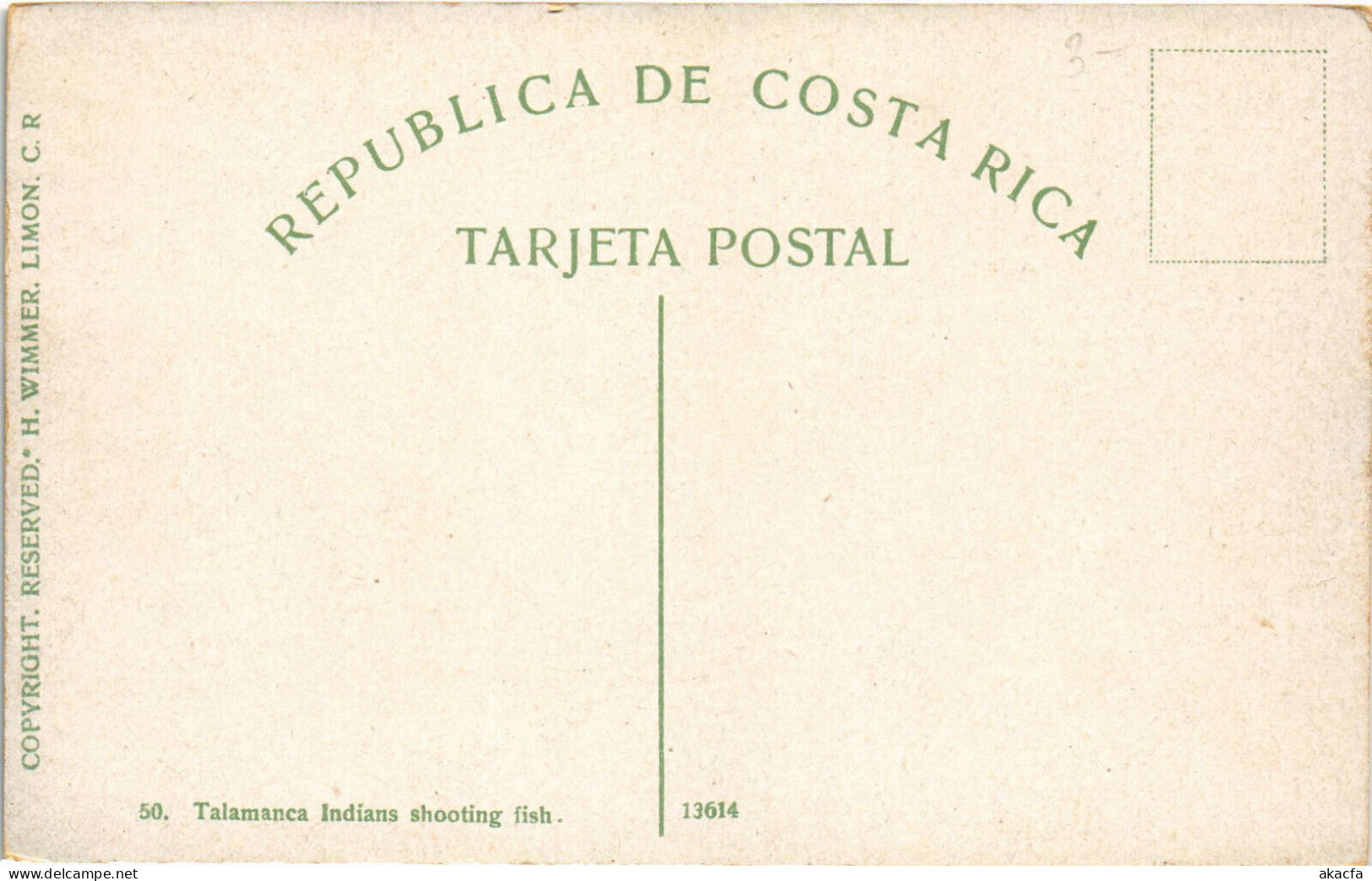 PC COSTA RICA TALAMANCA INDIANS SHOOTING FISH Vintage Postcard (b52241) - Costa Rica