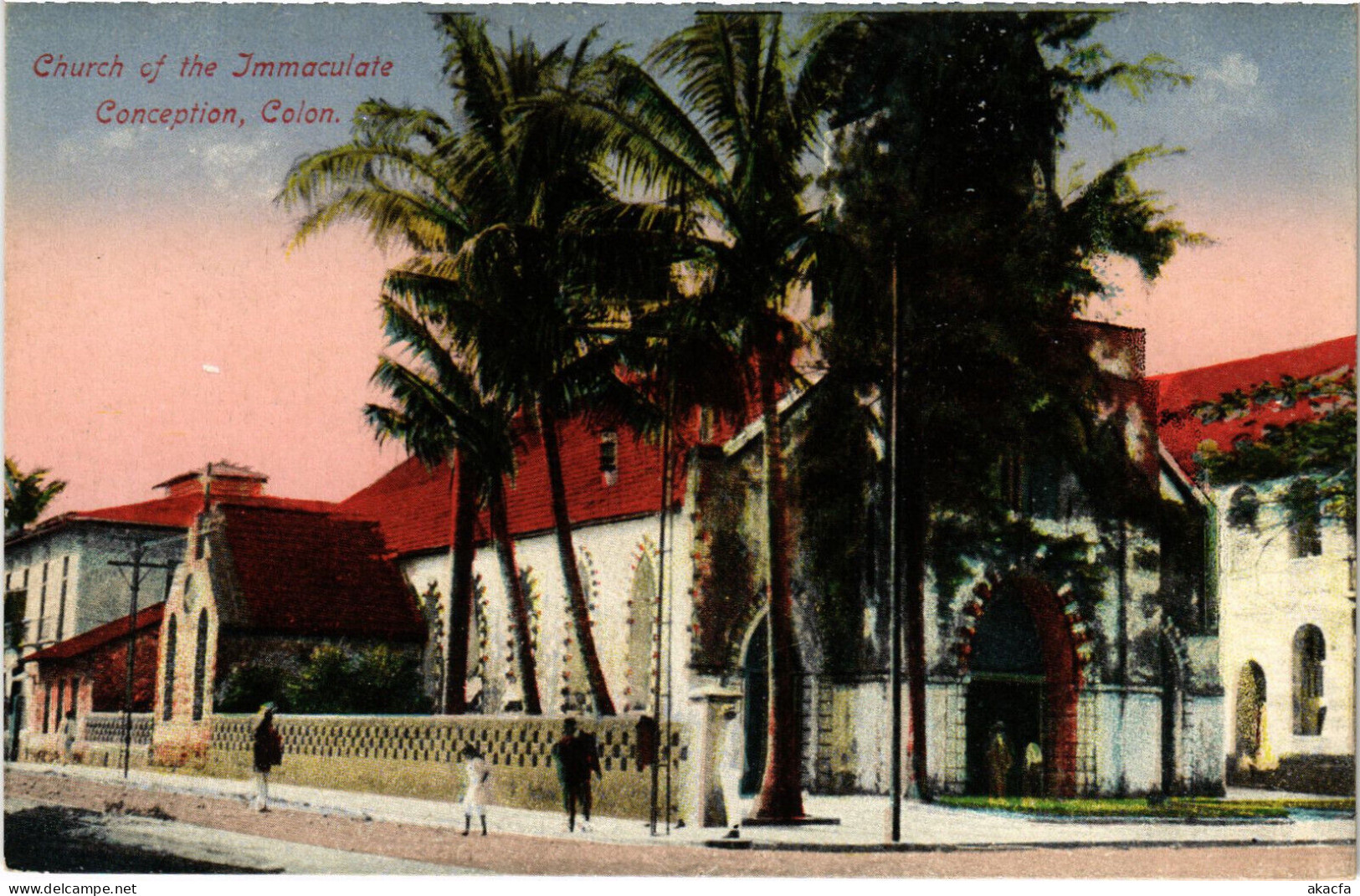 PC COSTA RICA COLON CHURCH OF IMMACULATE CONCEPTION Vintage Postcard (b52239) - Costa Rica