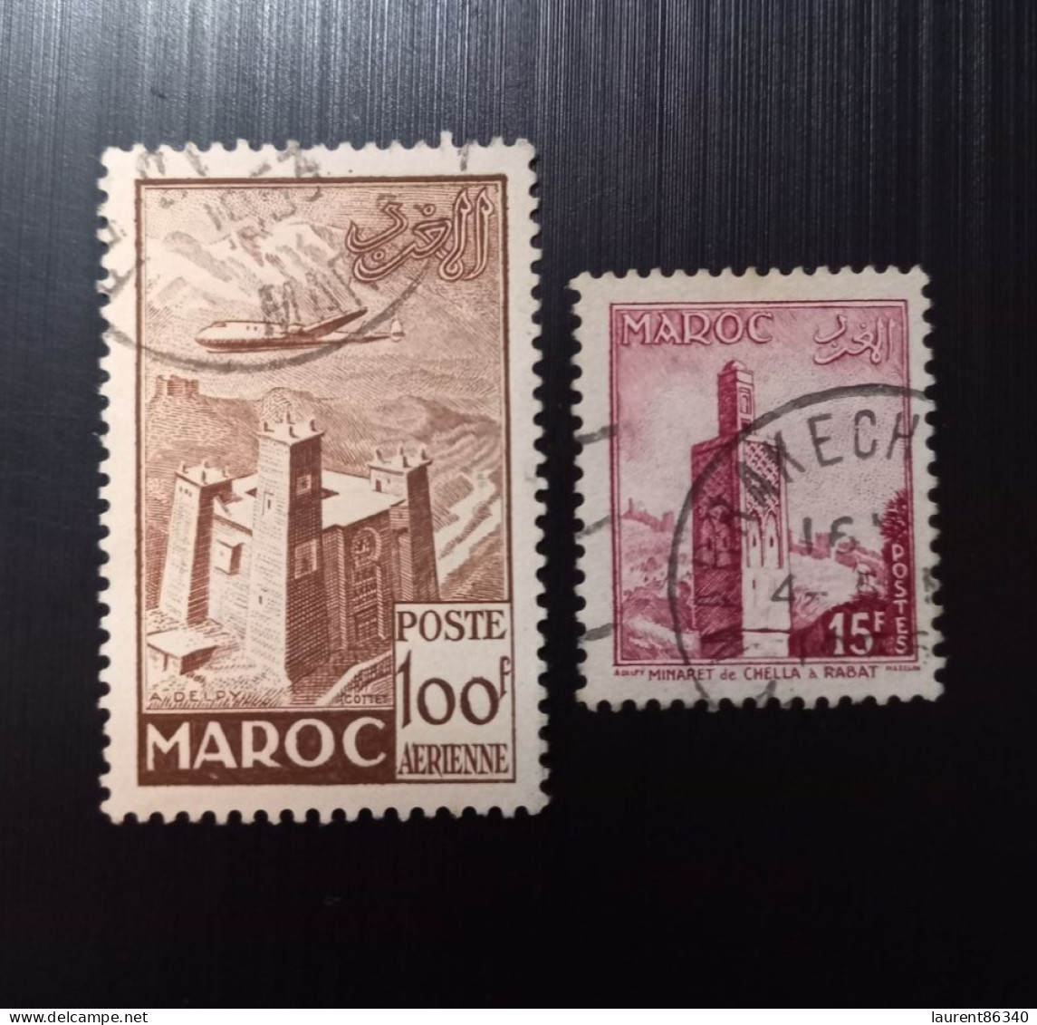 Maroc 1952 Airmail - Local Motives & 1955 Minaret De Chella à Rabat - Used Stamps