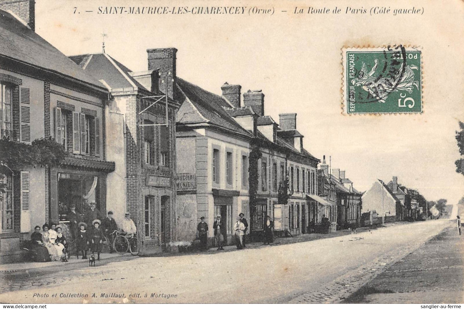 CPA 61 SAINT MAURICE LES CHARENCEY / LA ROUTE DE PARIS / COTE GAUCHE - Altri & Non Classificati