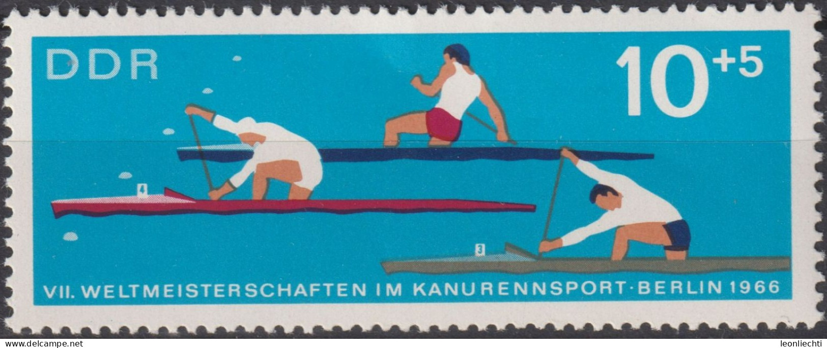 1966 DDR, ** Mi:DD 1202, Yt:DD 903, Kanusport, Kanadier-Einer - Canoë