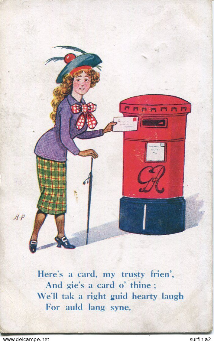 COMICS - SCOTTISH GIRL POSTING A LETTER (LETTER BOX) By HP - Fumetti