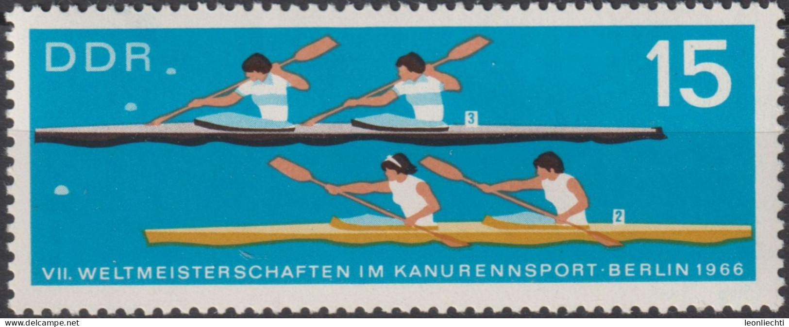 1966 DDR, ** Mi:DD 1203, Yt:DD 904, Kajak-Zweier - Canoa