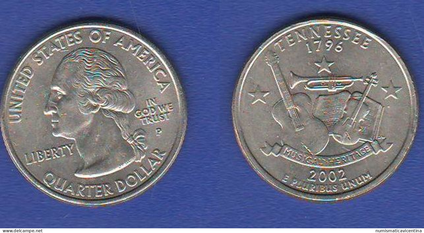 America 1/4 $ Quarters Dollar 2002 Tennessee P Mint USA - 1999-2009: State Quarters