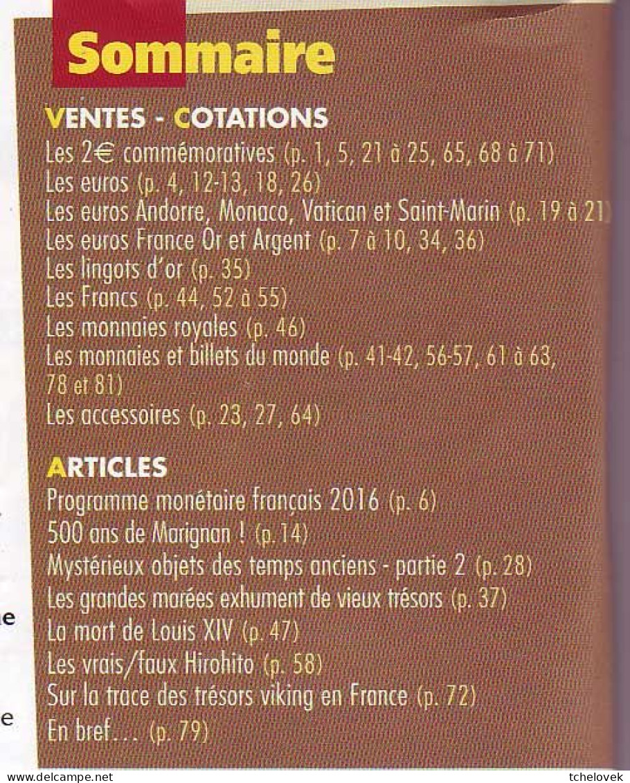 (Livres). Monnaies. Euro Et Collections. N° 56. Aout/sept 2015 & N° 54 & 70 - Books & Software