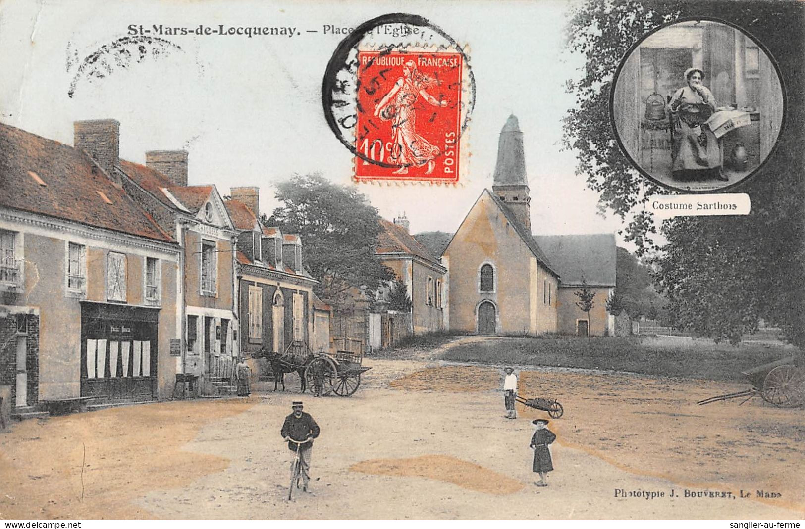 CPA 72 SAINT MARS DE LOCQUENAY / PLACE DE L'EGLISE - Andere & Zonder Classificatie