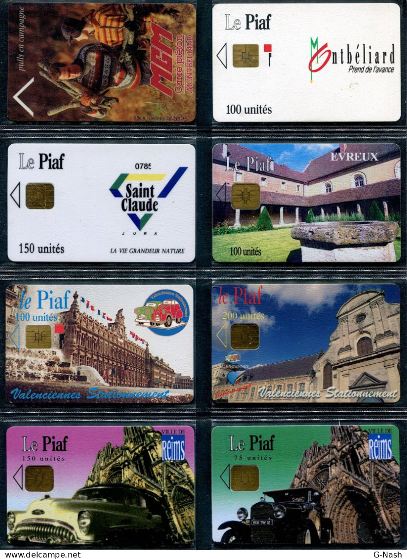 Stationnement - Lot De 8 Cartes  Différentes (Montbéliard-St Claude-Evreux-Valenciennes-Reims) - Collezioni