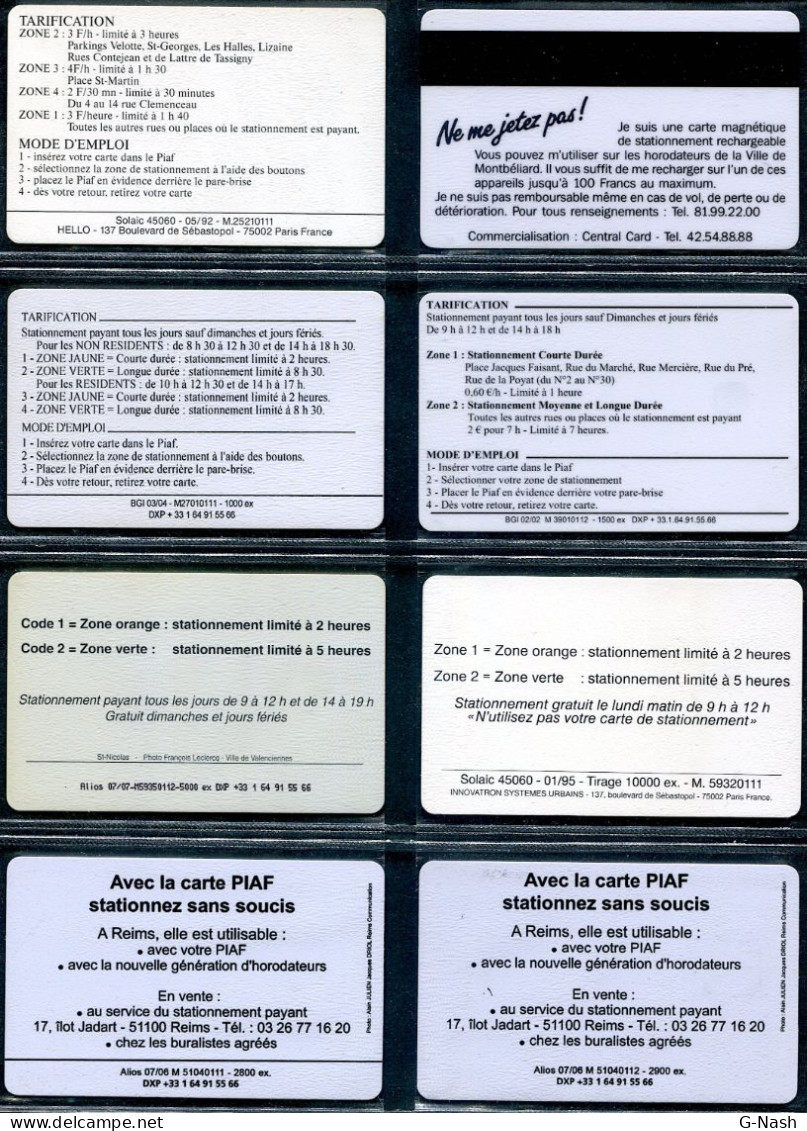 Stationnement - Lot De 8 Cartes  Différentes (Montbéliard-St Claude-Evreux-Valenciennes-Reims) - Lots - Collections