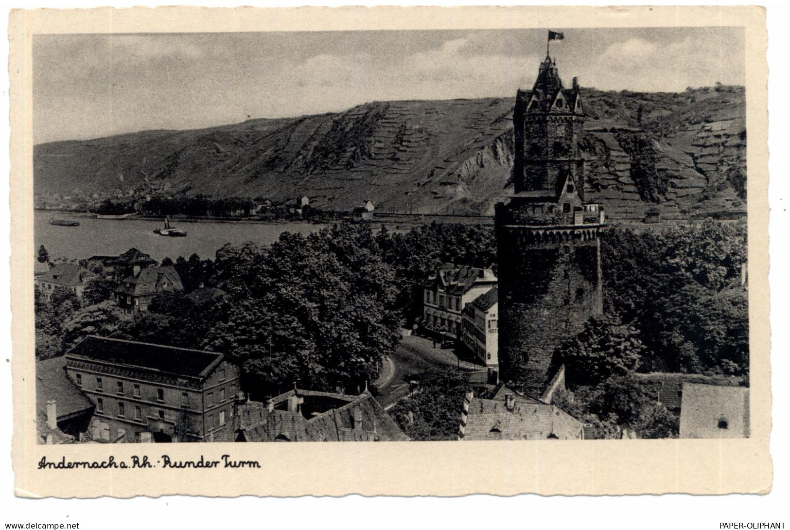 5470 ANDERNACH, Runder Turm Und Umgebung, NS-Beflaggung - Andernach