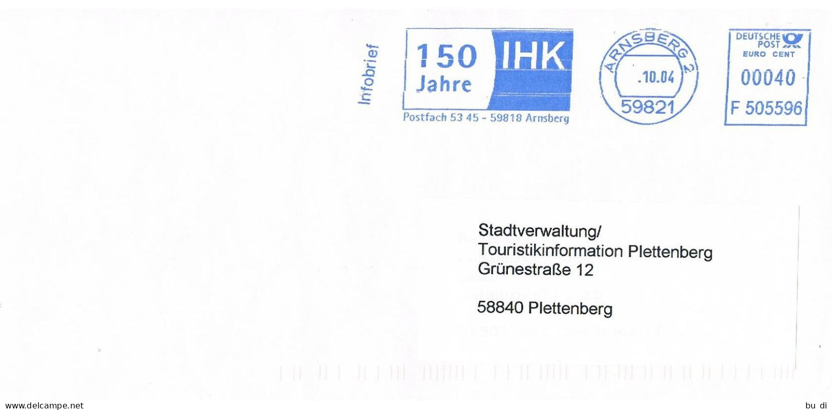 Deutschland Freistempel Arnsberg IHK - Handelskammer - Meterstamp, EMA - Macchine Per Obliterare (EMA)