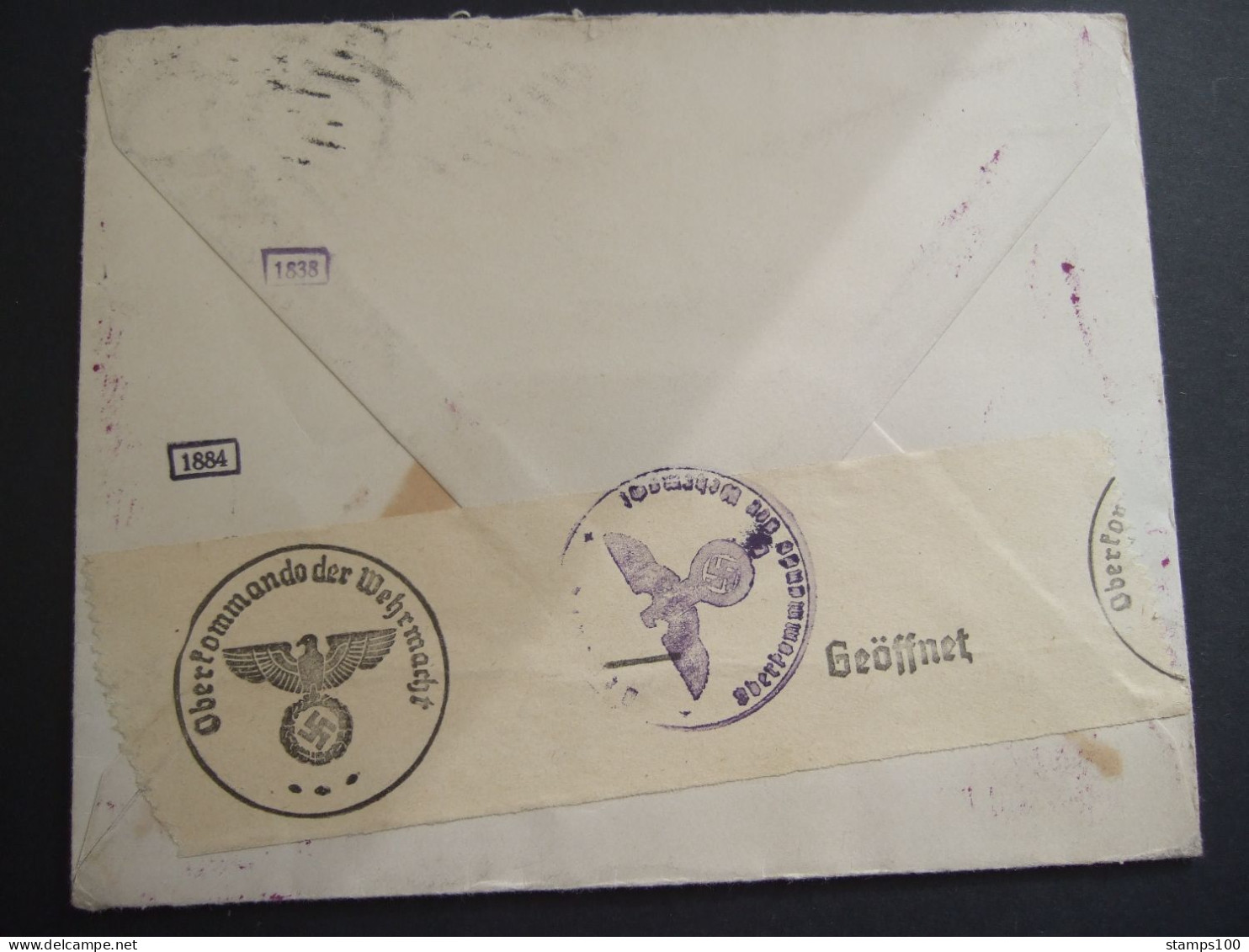 USA BY CLIPPER PLANE FROM RICHMOND TO HESSE NASSAU GERMANY. Letter Opened By OBERCOMMANDO DER WEHRMACHT (P42) - 1c. 1918-1940 Covers