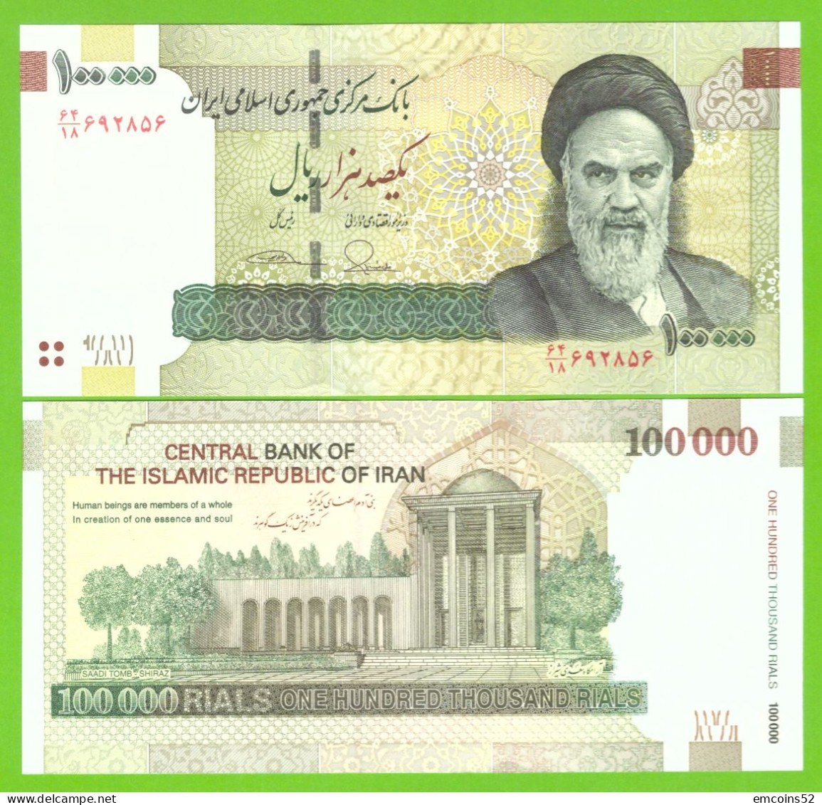 IRAN 100000 RIALS 2011/2019  P-151b  UNC - Iran