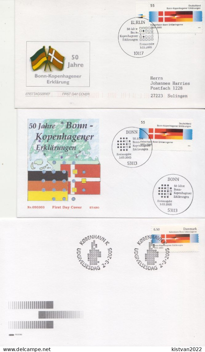 Joint Issues On 3 FDCs From Germany And Denmark - Briefe