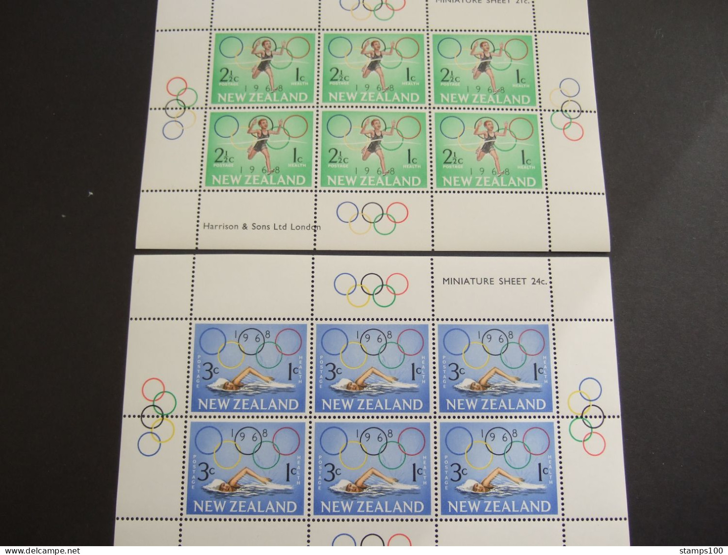 New Zealand 1968 Health - Olympic Games MS Set Of 2 MNH** (SG MS889a&b).  (P43) - Unused Stamps