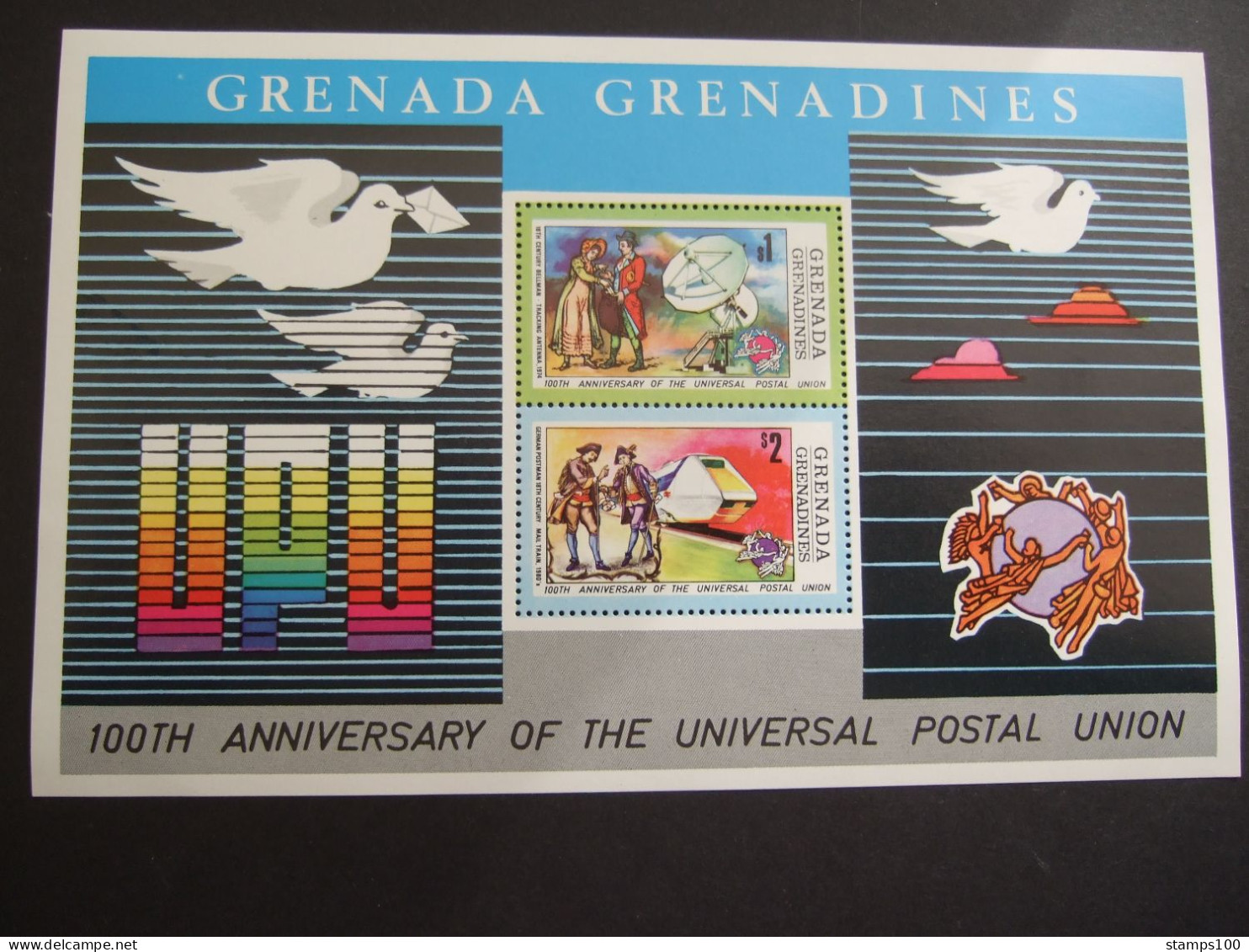 GRENADA GRENADINES 1972 UPU BLOCK MNH ** (P43) - Granada (...-1974)