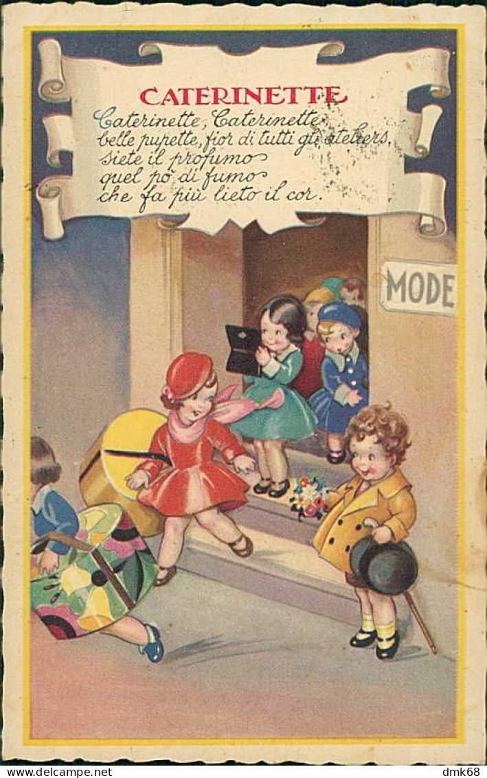 CASTELLI SIGNED 1930s POSTCARD - KIDS & MUSIC- CATERINETTE - EDIZ. CARISH / DEGAMI 96 (5211) - Castelli