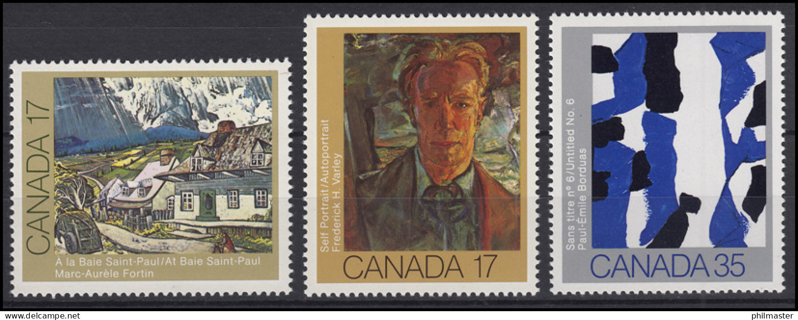 Kanada: Gemälde Paintings Impressionismus Fortin, Varley, Borduas, 3 Marken ** - Impressionisme