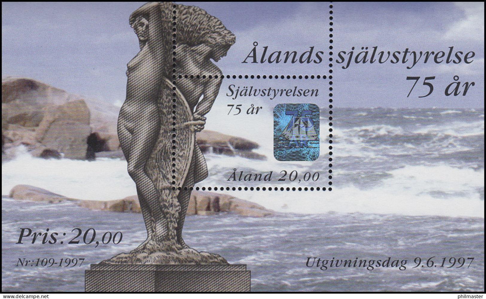 Aland Hologramm 75 Jahre Selbständigkeit 1997, ** - Hologramas