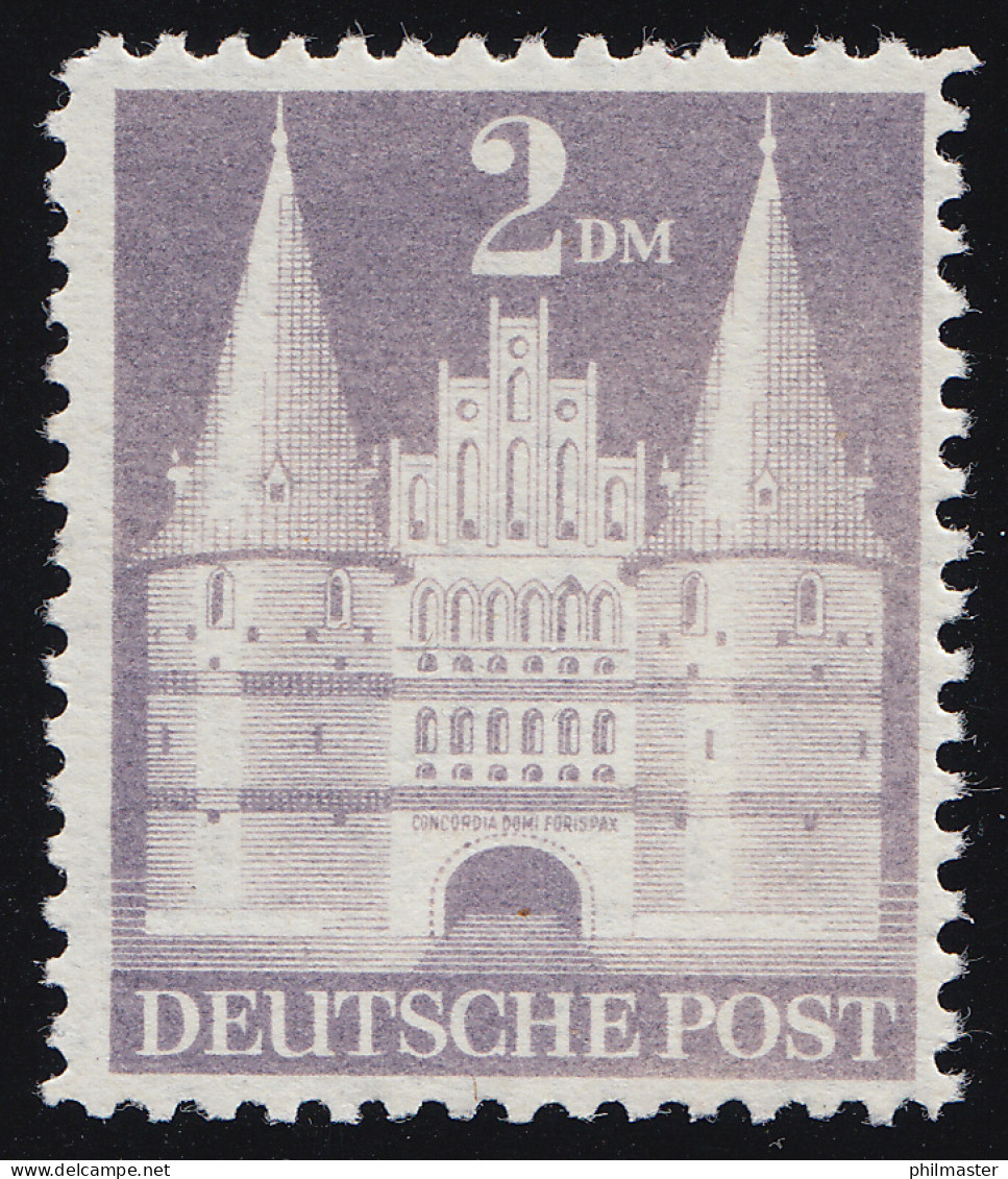 Bizone 98 I YB Bauten 2 DM., Violett, Postfrisch ** - Mint