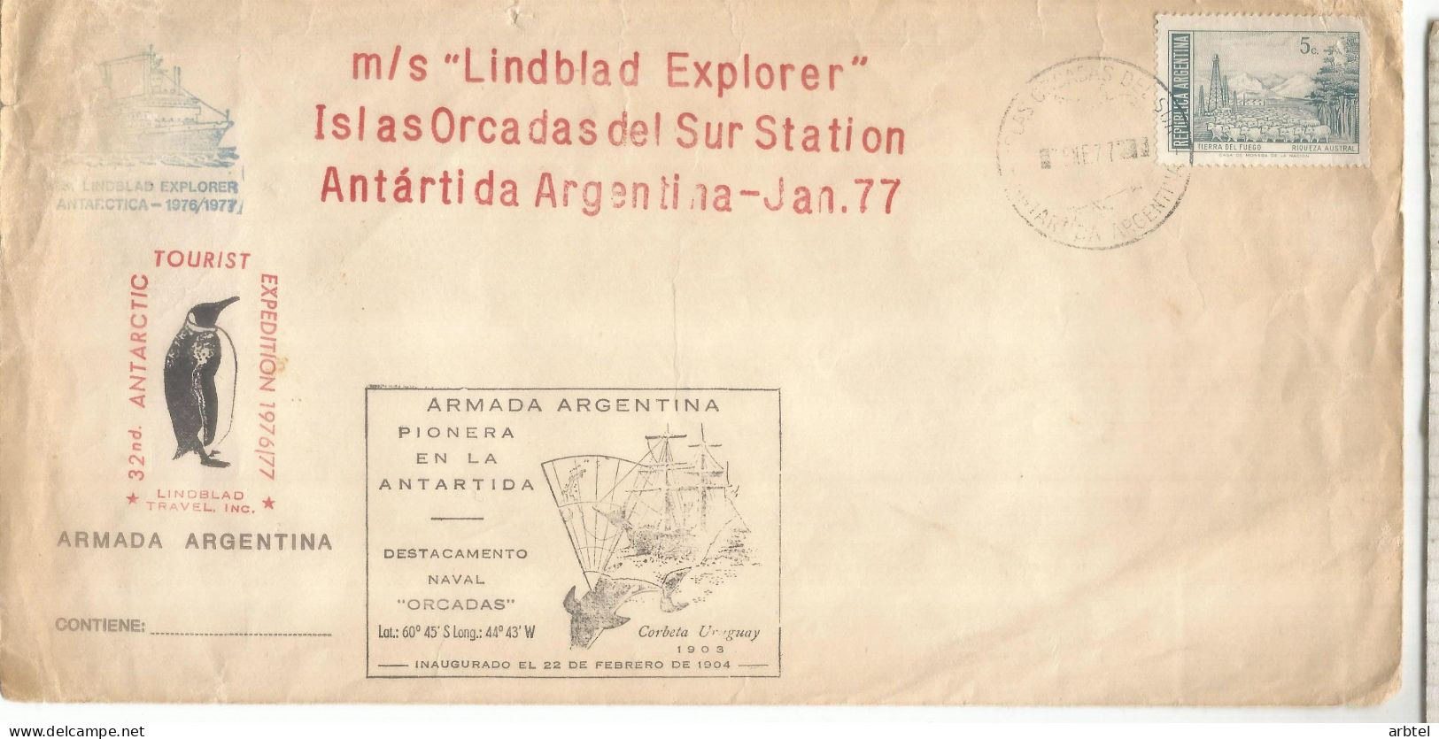 ANTARTIDA ANTARCTIC ARGENTINA BASE ORCADAS TURIMSO LINBLAD EXPLORER 1977 - Navires & Brise-glace
