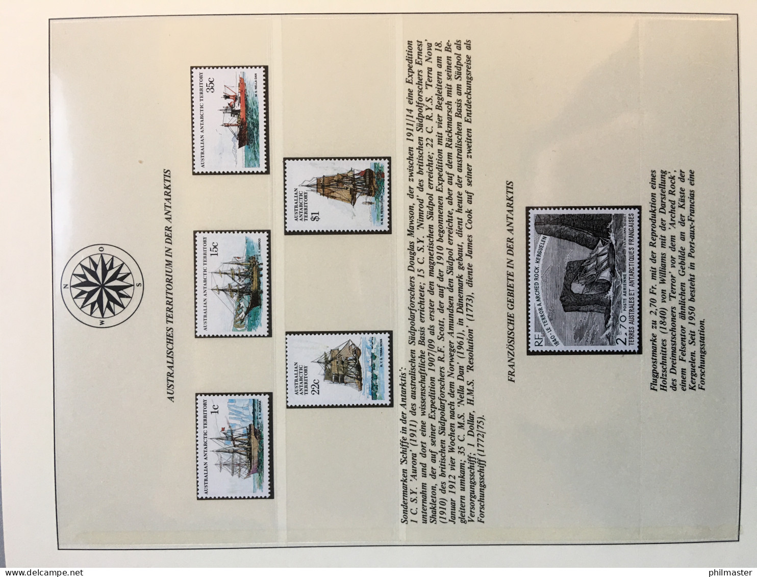 Schiffe - Motiv-Sammlung in zwei Lindner-Vordruck-Ringbindern, **