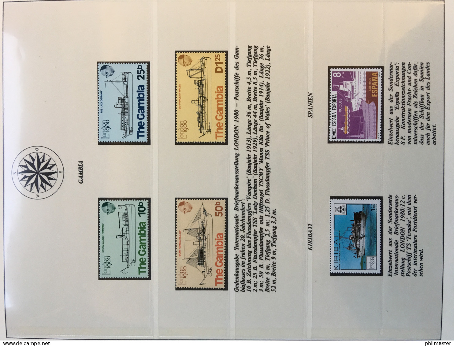 Schiffe - Motiv-Sammlung in zwei Lindner-Vordruck-Ringbindern, **