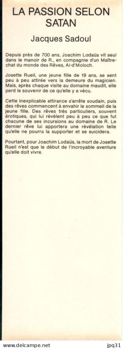 Jacques Sadoul - La passion selon Satan - 1978