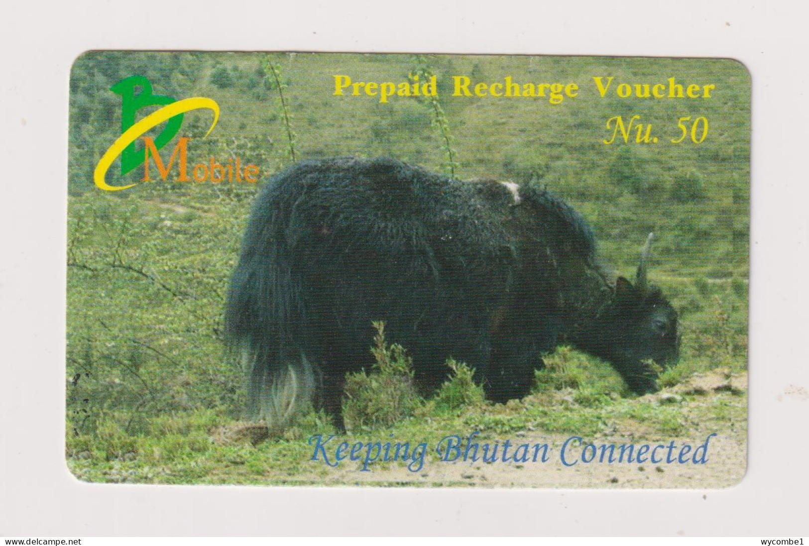 BHUTAN -  Yak And Calf Remote  Phonecard - Bután