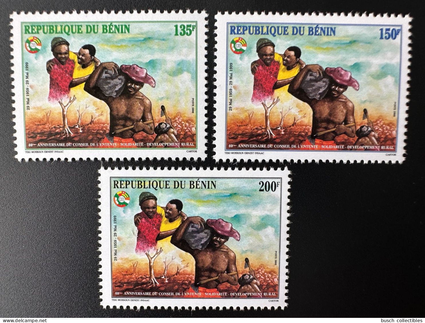 Bénin 2000 - Mi. 1229 - 1231 II 40 Ans Conseil De L'Entente Joint Issue émission Commune Conjointe RARE ! - Benin – Dahomey (1960-...)