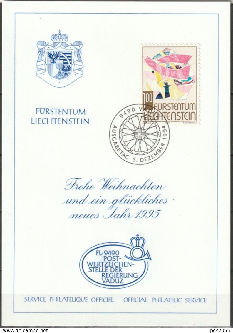 Lichtenstein Weihnachtsgruß 1994 MiNr.1098 Weihnachten Seht, Die Wohnung Gottes ( D 4417a ) - FDC