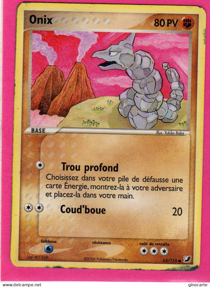 Carte Pokemon 2006 Ex Forces Cachées 65/115 Onix 80pv Occasion - Ex