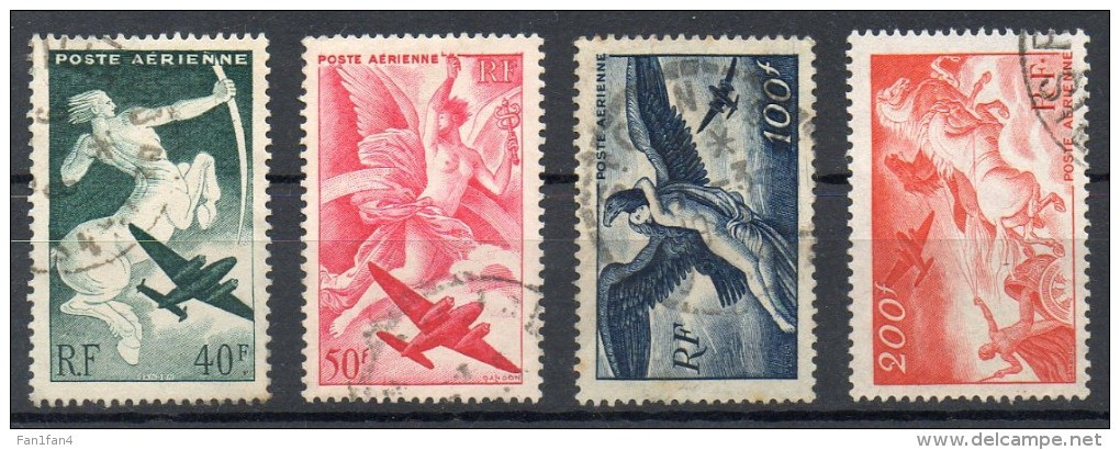 France 1946-7 - PA - Série Mythologique - N° 16 à 19 - (oblitérés) - 1927-1959 Oblitérés