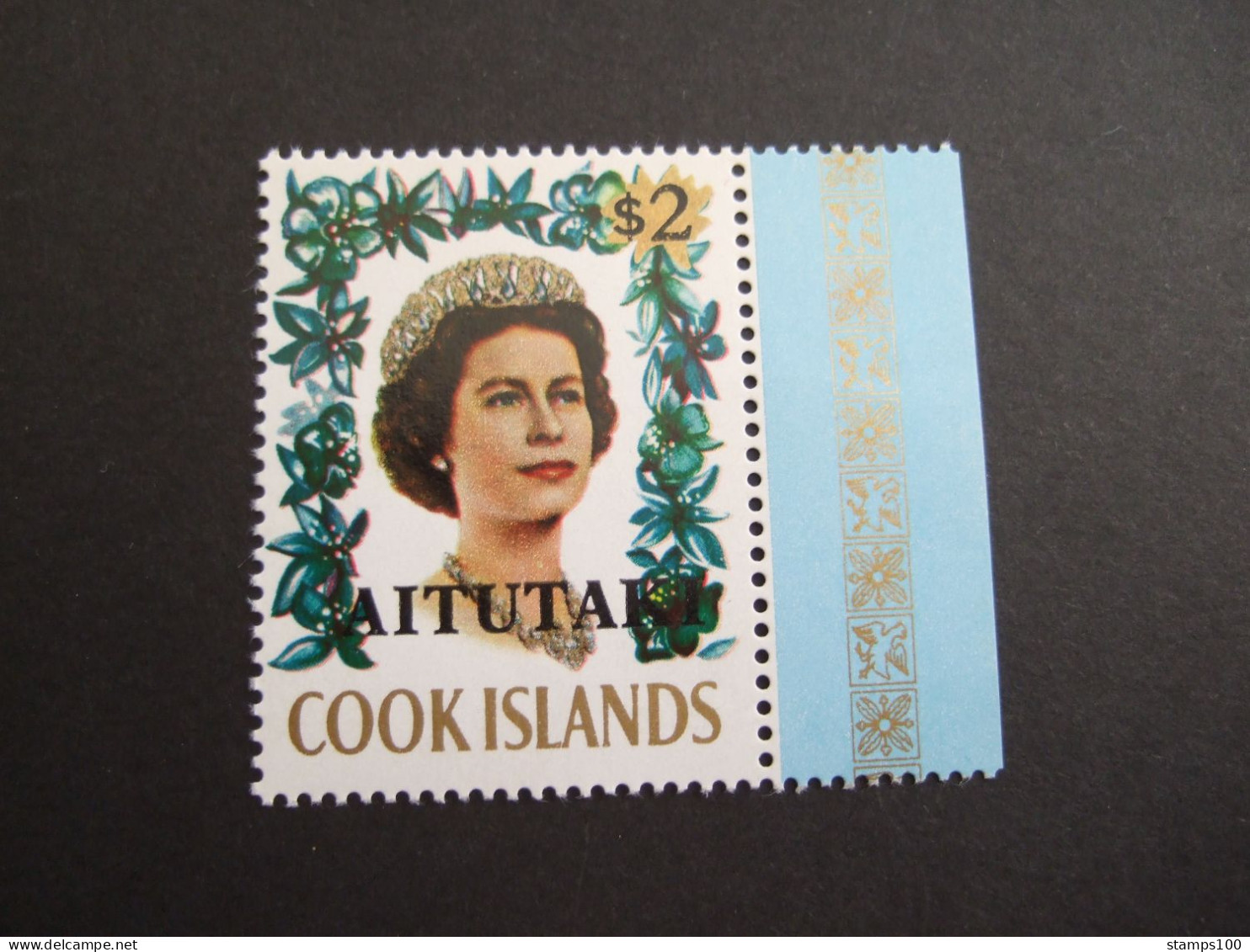 AITUTAKI 1972. ELISABETH    2 $.  Photo Is Example   OVERPRINT   MNH** (P50) - Aitutaki