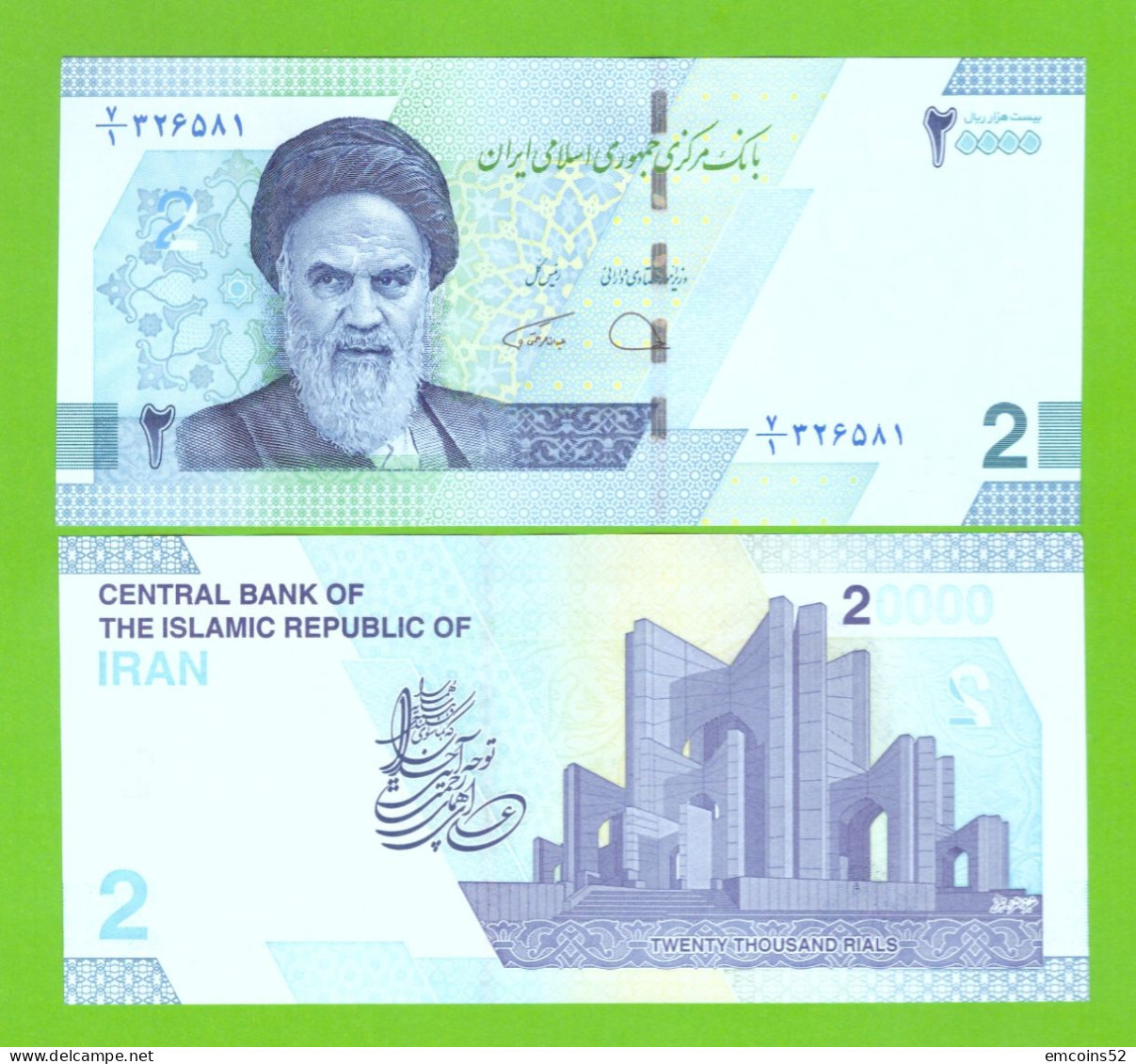 IRAN 2 TOMAN/20000 RIALS 2022 P-W161 UNC - Iran