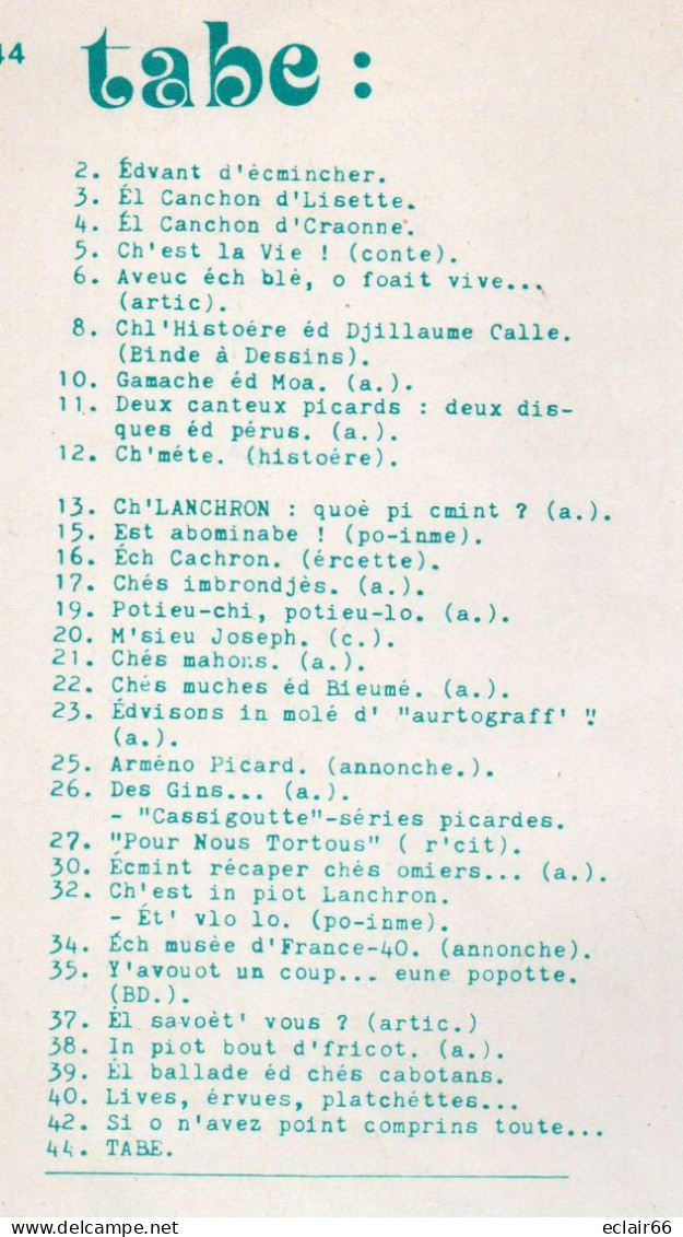 CH'LANCHRON 44 Pages Année :1981-N° L.5  1e ENEE DEJO !! Etat : IMPECCABLE - Picardie - Nord-Pas-de-Calais