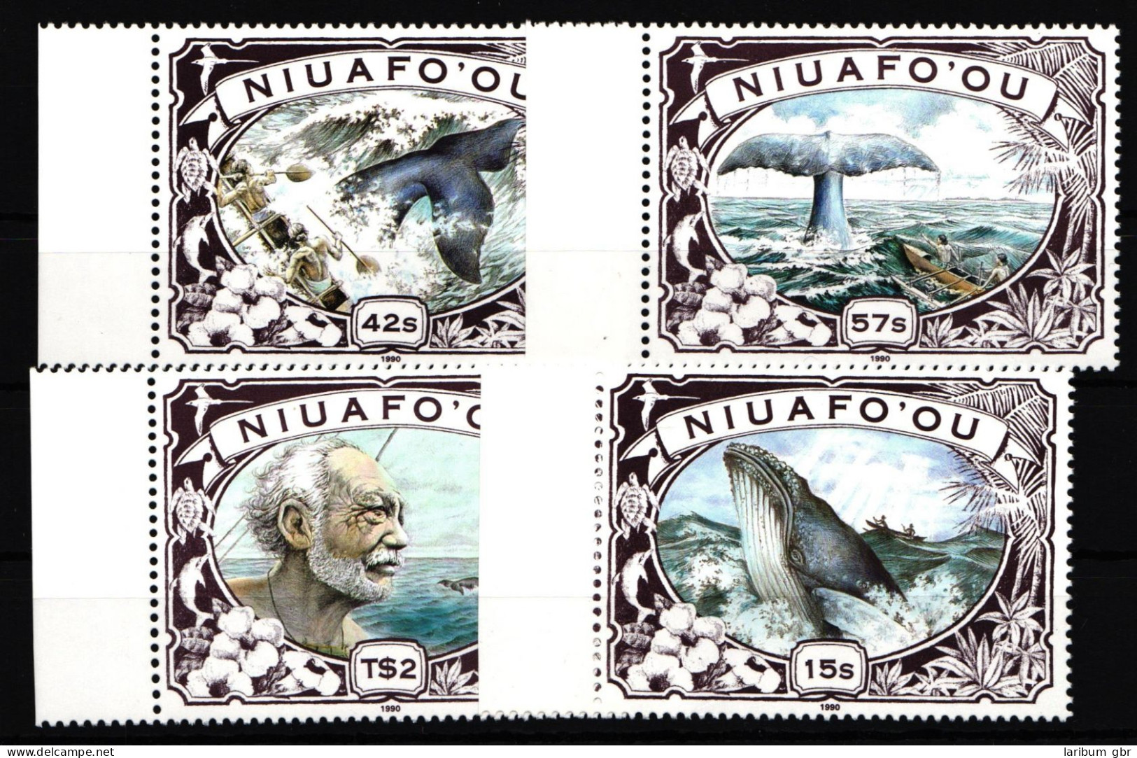 Niuafo'ou 179-182 Postfrisch Tiere Wale #HD767 - Tonga (1970-...)