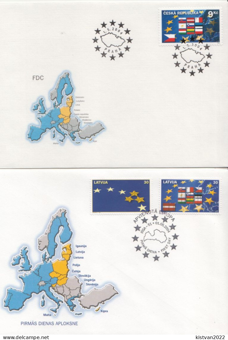 Enlargement Of The European Union Joint Issues On 11 FDCs From 2004 - Instituciones Europeas