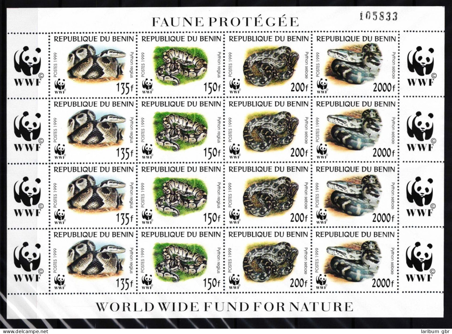 Benin 1159-1162 Postfrisch Zusammendruckbogen / WWF #HQ619 - Benin - Dahomey (1960-...)