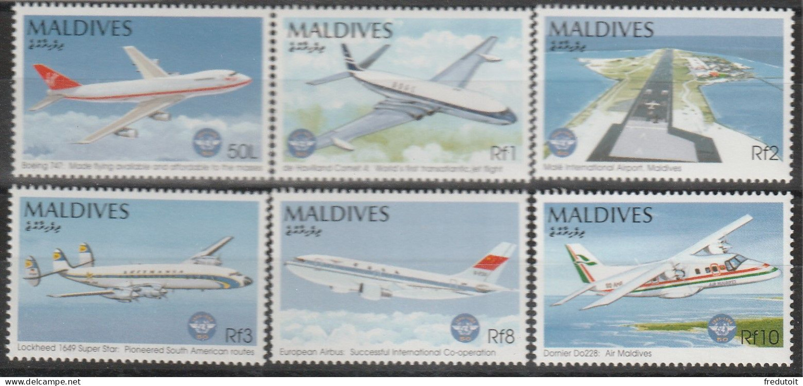 MALDIVES - N°1942/7 ** (1994) Aviation : O.A.C.I - Malediven (1965-...)