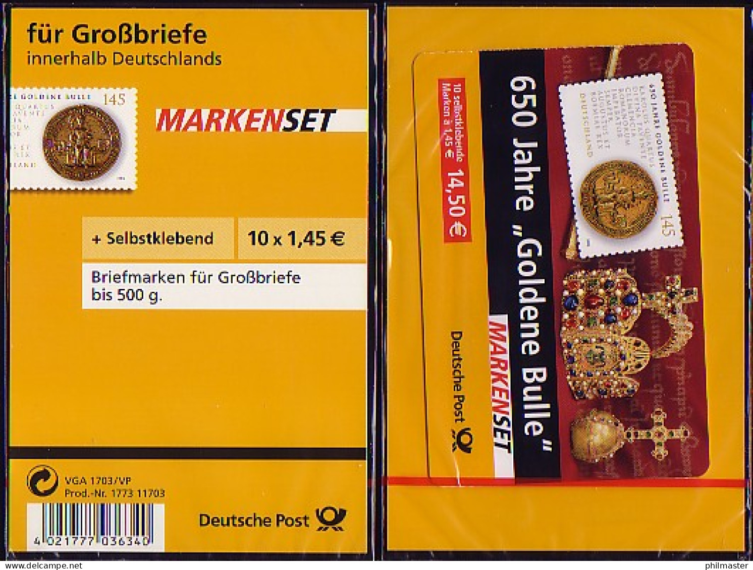 62IbB SB Aa MH Goldene Bulle / Blister Rotes Aufreißband, ** - 2001-2010