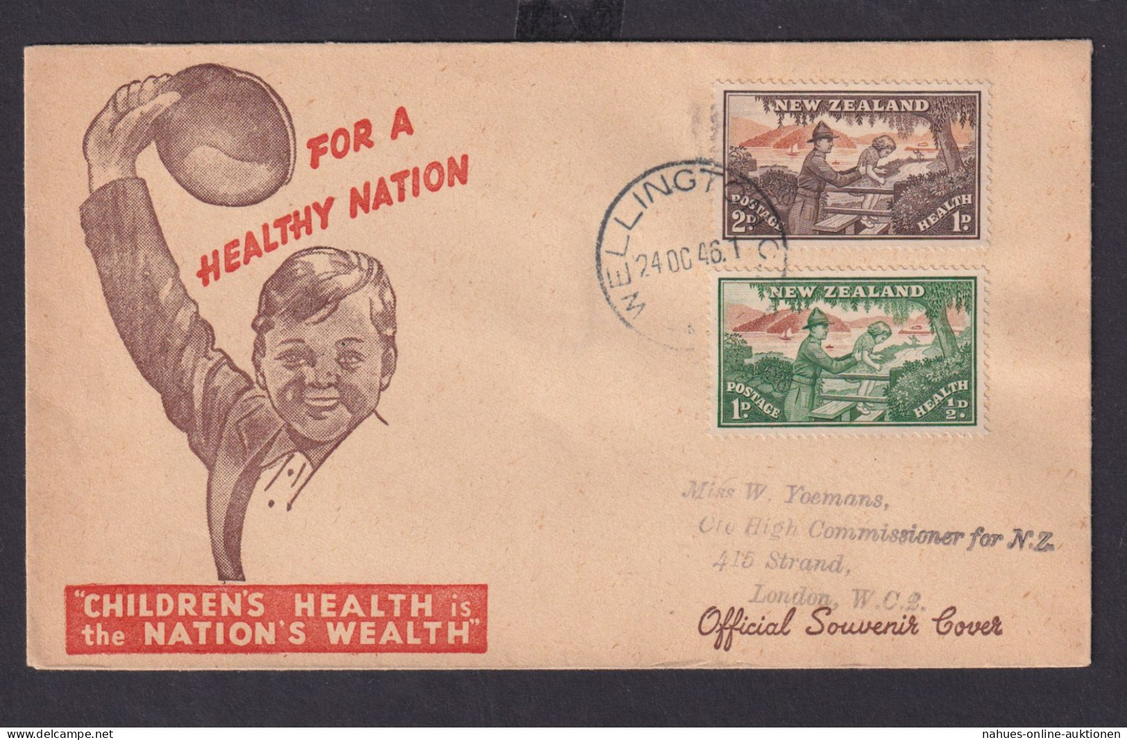 Neuseeland Brief 293-294 Gesundheit Children's Health Is The Nation Wealth - Cartas & Documentos