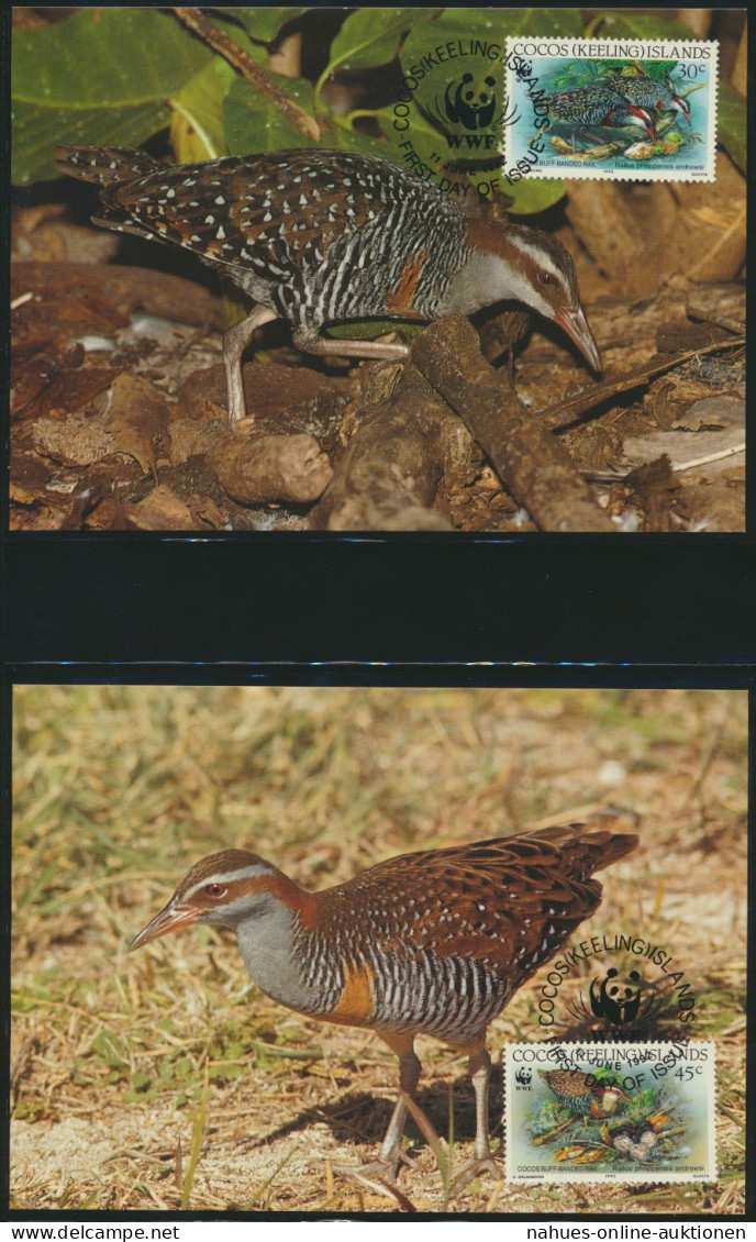 WWF Cocos Island 267-270 Tiere Vögel Keeling-Bindenralle kpl. Kapitel bestehend