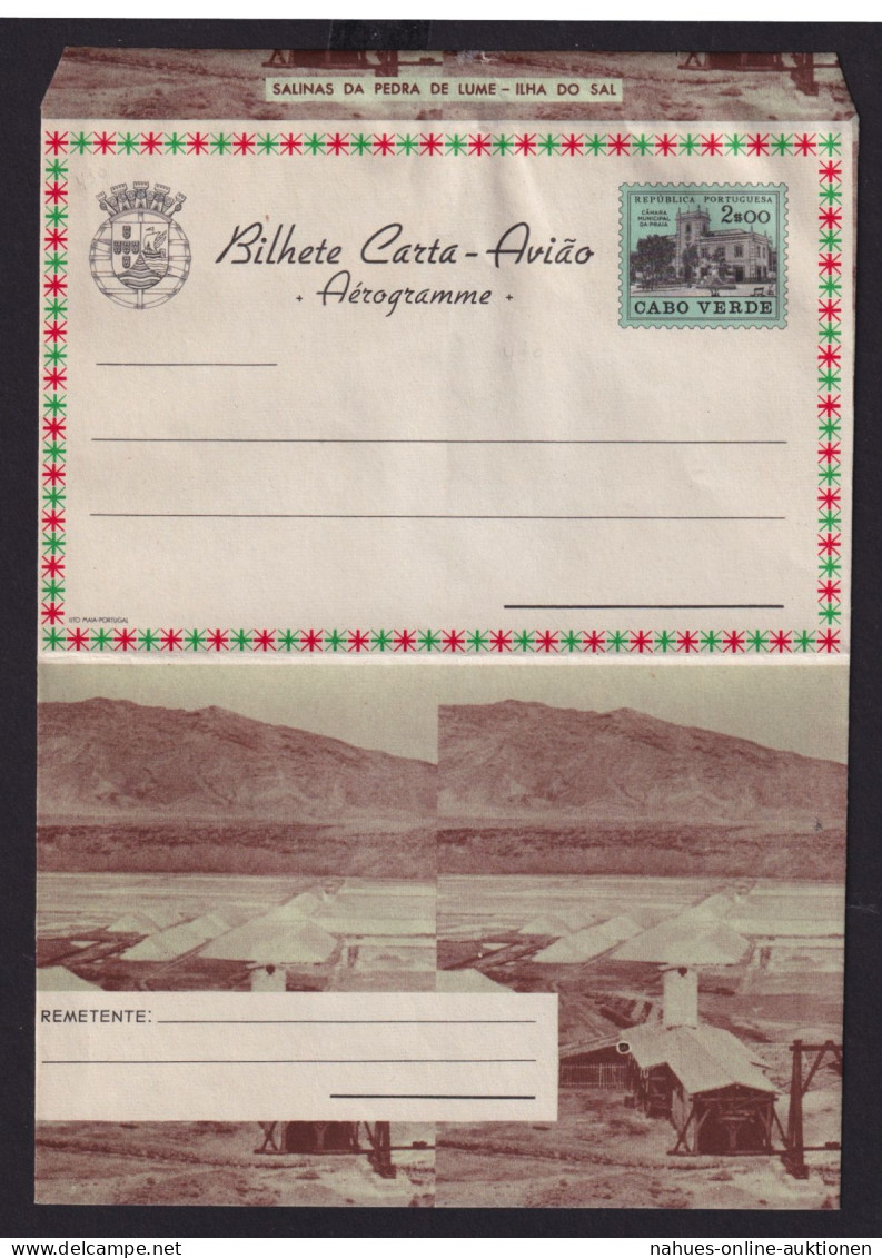 Cabo Verde Kap Verde Afrika Africa Ganzsache Aerogramm 2,00 $ Portugal Kolonie - Kaapverdische Eilanden