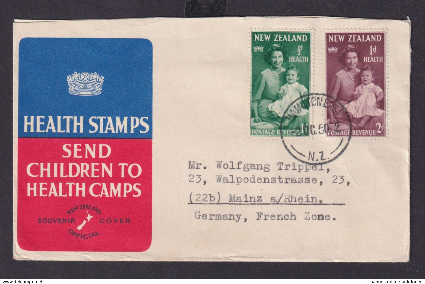 Neuseeland Brief MIF 1 + 2 D. Hamilton East Nach Mainz Rhein - Cartas & Documentos