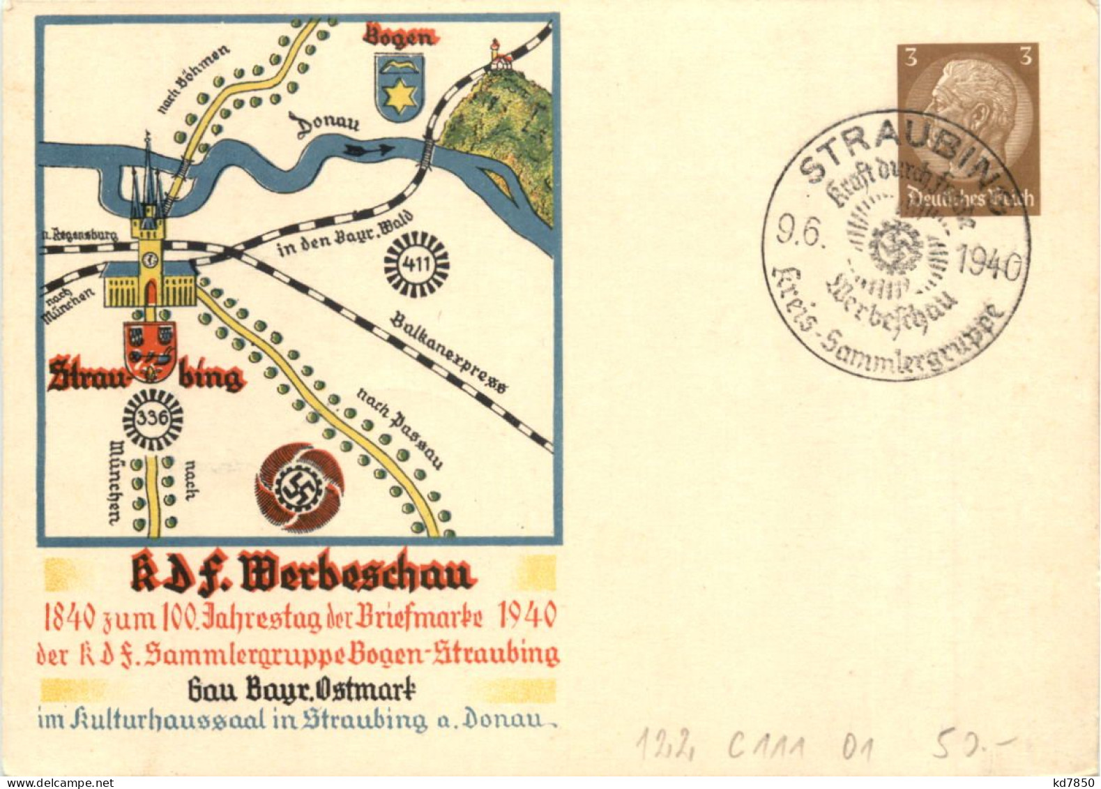 Straubing - KDF Werbeschau 1940 - 3. Reich - Ganzsache - Straubing