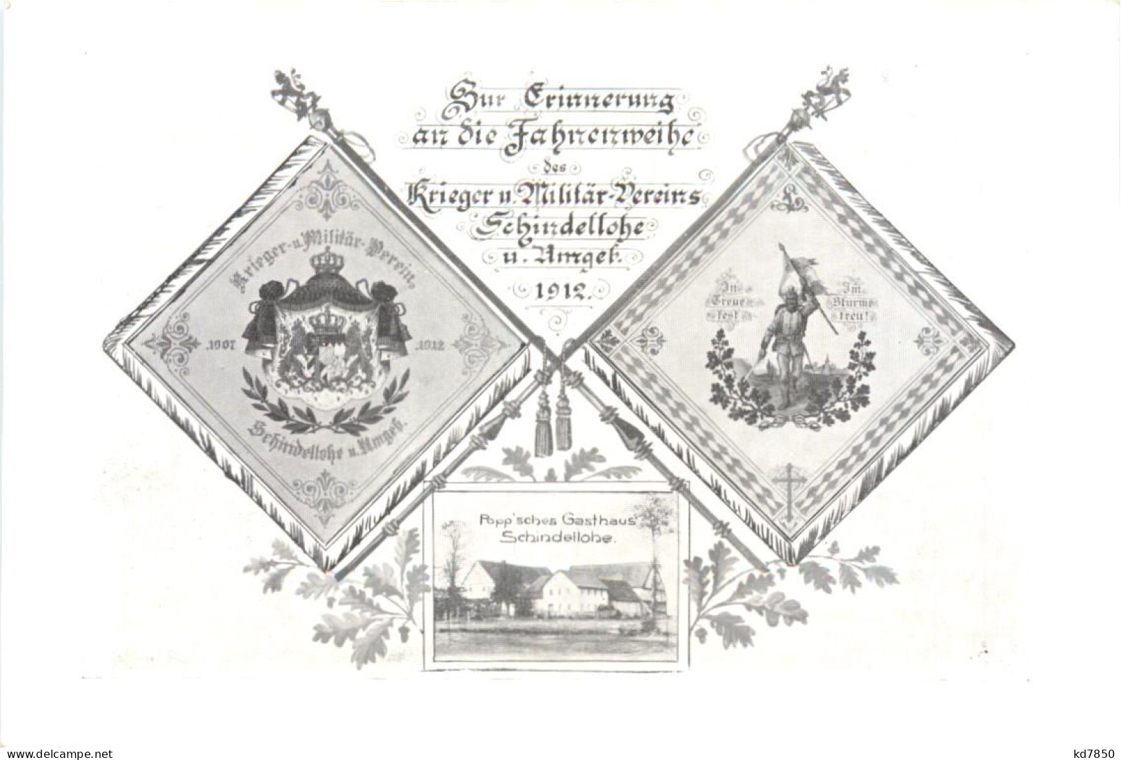 Fahnenweihe Krieger Vereins Schindellohe Und Umgebung 1912 - Pullenreuth - Tirschenreuth