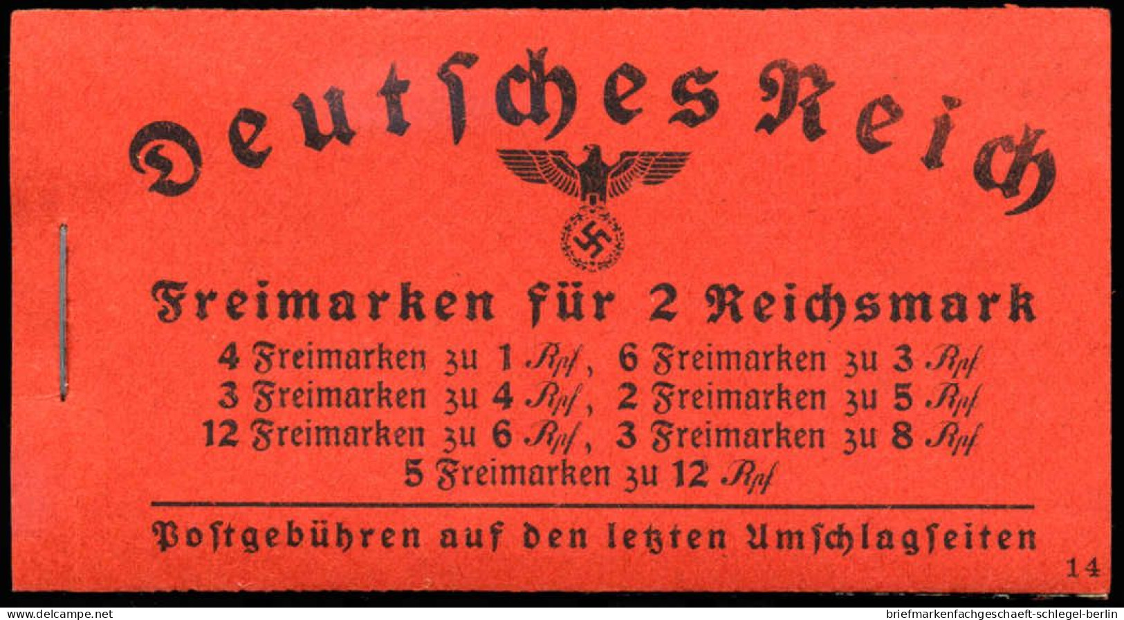 Deutsches Reich, 1940, MH 39.4, Postfrisch - Markenheftchen